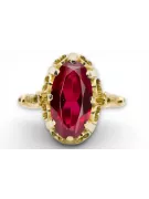 Or jaune 14 carats Rubis Anneau Vintage vrc134y